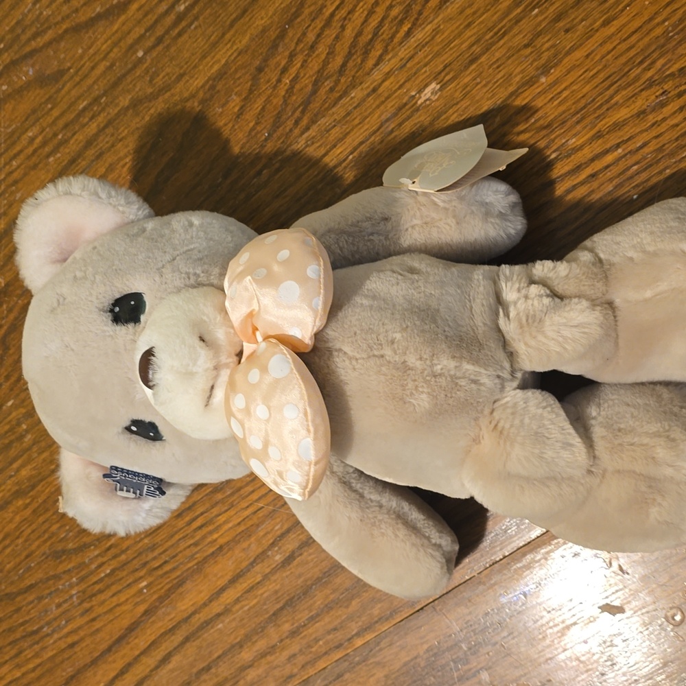 Plush Gray Teddy Bear precious moments